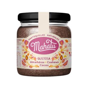 Gustosa, Crema Untable de Almendras Cashews y Cacao. Mantequillas Naturales Mahatu