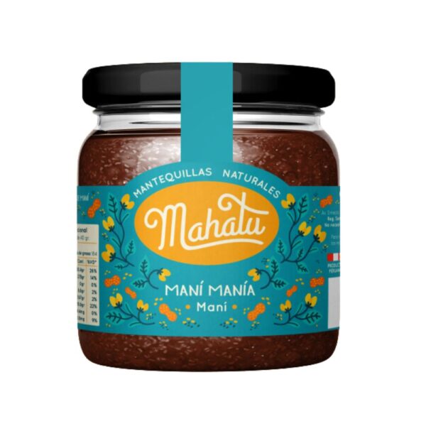 Maní Manía, Mantequilla Natural de Maní. Cremas Untables Mahatu